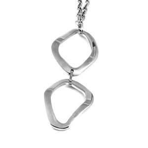  Two colour IPB retro style stainless steel necklace (19.5 