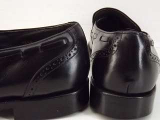 Mens shoes black leather dress Jarman 10.5 D M tassel wingtip loafers 