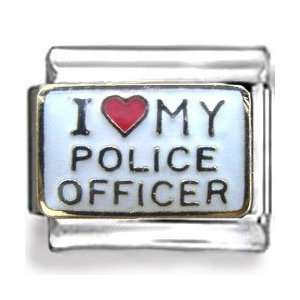  I love my Police Officer Enamel Italian Charm Jewelry