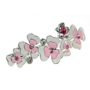  Pink Flower Epi Hair Clip Barrette Jewelry: Beauty