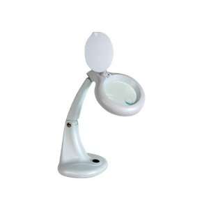   DESK LAMP WITH MAGNIFYING GLASS   12W   WHITE