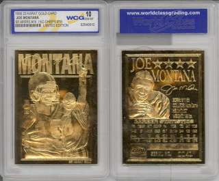 1995 JOE MONTANA SF 49ers 23K GOLD CARD GEM MINT 10  