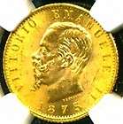 1873 M ITALY GOLD COIN 20 LIRE * NGC CERT GENUINE GRADED MS 63 RARE 