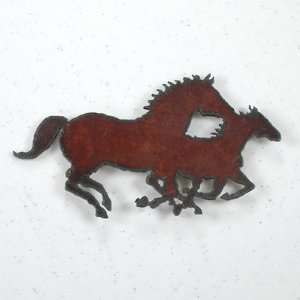   Horses Southwestern Magnet in Rustic Metal, #M103 