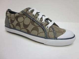 Coach Womens Shoes Barrett Khaki/Light Blue Sneaker  