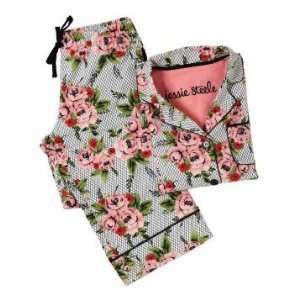  Jessie Steele M 1000 JS 166S Cottage Rose Lace Pajama Set 
