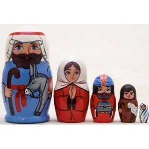 Inch Baby Jesus 5 Piece Russian Wood Nesting Doll:  Home 