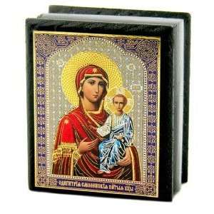   Mary Jesus Rosary Box Keepsake Case Icon Russian 