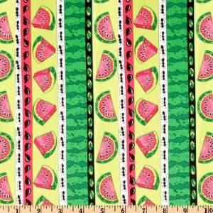  45 Wide Timeless Treasures Watermelon Stripes Green 