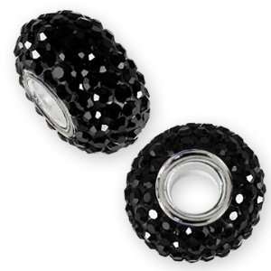   Solid Jet Black 13.5mm Crystal Bead Only. Made with Swarovski Elements