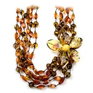  Multicolor Amber Collection Designer Flower Beads Ian 