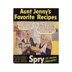    Aunt Jennys Favorite Recipes Lever Brothers   Spry Books