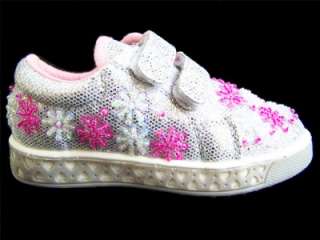 NEW Girl SILVER SEQUINS Laura Ashley Tennis Shoes Sz 10  