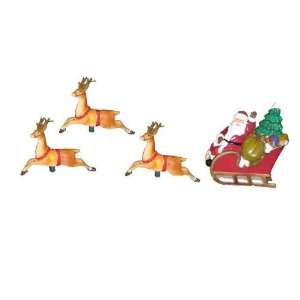   Santa Sled and Reindeer Christmas Lights   Green Wire: Home & Kitchen