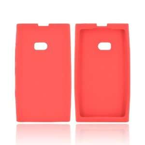  For Nokia Lumia 900 Red Rubbery Feel Anti Slip Silicone 