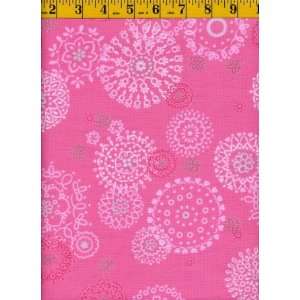  Quilting Fabric Pink Delilah Wheels Arts, Crafts & Sewing