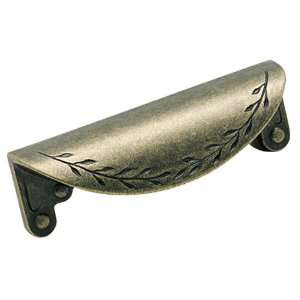 Amerock BP1582 R2 Inspirations Leaf Cup 3 Inch Pull, Weathered Brass