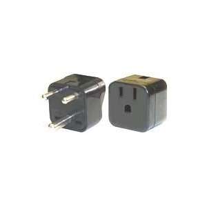  American Input to Round Pin Grounded Power Plug Adapter PB 
