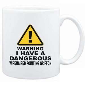  Mug White  WARNING : DANGEROUS Wirehaired Pointing 