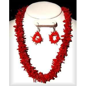  Necklace Red Coral Branch Necklace Set NCCoral 01: Office 