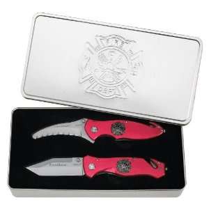  6 Of Best Quality 2Pc Set Red Liner Lock Knives By Maxam 