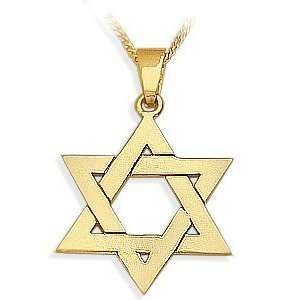  14 Karat High Polish Religious Yellow Gold Star of David Jewish 