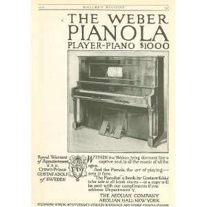    1913 Advertisement Weber Pianola Player Piano 