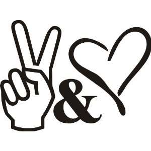  Peace and Love Vinyl Wall Decal: Home & Kitchen