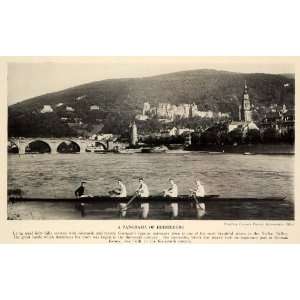  1931 Print Panorama Heidelberg University Town Neckar 