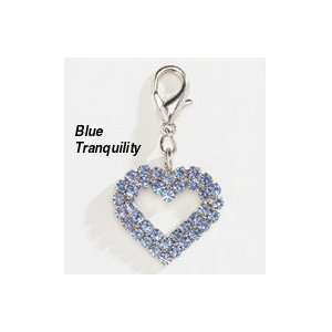  Heart Collar Charm for Pets   Blue Rhinestones   Blue 