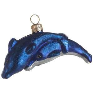 com Ornaments To Remember Nuzzling Dolphins Hand Blown Glass Ornament 