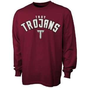 NCAA Troy Trojans Cardinal Cobra Long Sleeve T shirt  