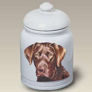 Chocolate Labrador Retriever Dog Cookie Jar by Barbara Van Vliet