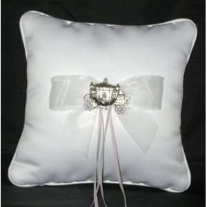White Coach Pillow with Pink Accents 