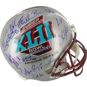 2007 New York Giants Team Signed Super Bowl XLII Replica Helmet (LE 20 