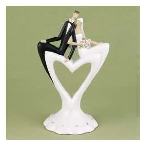  MODERN COUPLE w HEART Wedding Cake Top Topper Everything 