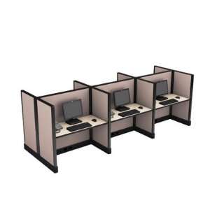  Cube Solutions Mid Height Call Center Cubicles, Pod of 6 
