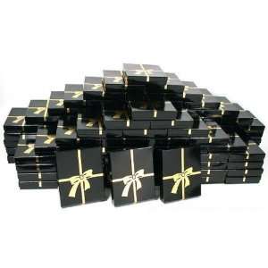  100 Black Gold Bow Cotton Boxes Necklace Gift Displays 6 1 