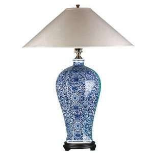  Hand Painted Vase Table Lamp. Linen Shade. A35 5L: Home 