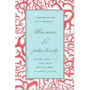  Red Coral Party Invitations