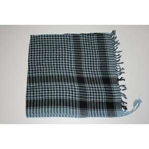    Woven Middle East Shemagh scarf  SKY BLUE & BLACK 