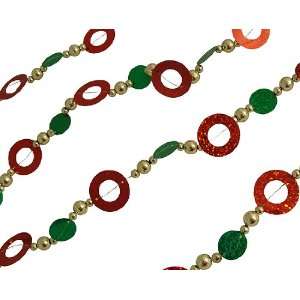  9 Red, Green & Gold Sequin Beaded Christmas Garland: Home 