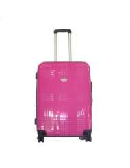 transworld luggage 21 expandable carry on hardside spinner in pink