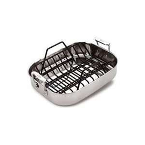   All Clad Stainless Steel Petite Roti Pan With Rack: Kitchen & Dining