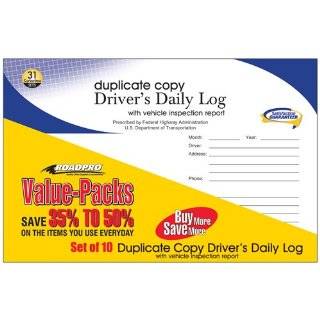  RoadPro RPCDLB Carbonless Drivers Daily Log Book with 31 