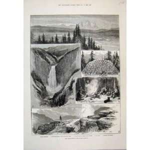   1883 Yellowstone Park North America Hot Springs Sketch