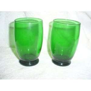  Set of 2 Forest Green Tumblers by Anchor Hocking 