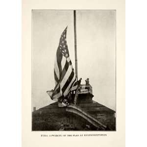  1923 Print American Flag Lower Ehrenbreitstein Fortress 