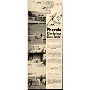 1937 Ad Phoenix Santa Fe Palm Springs Golf Ranch Tra   Original Print 