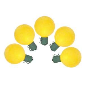  Set of 10 Battery Operated Sugared Yellow LED G50 Christmas Lights 